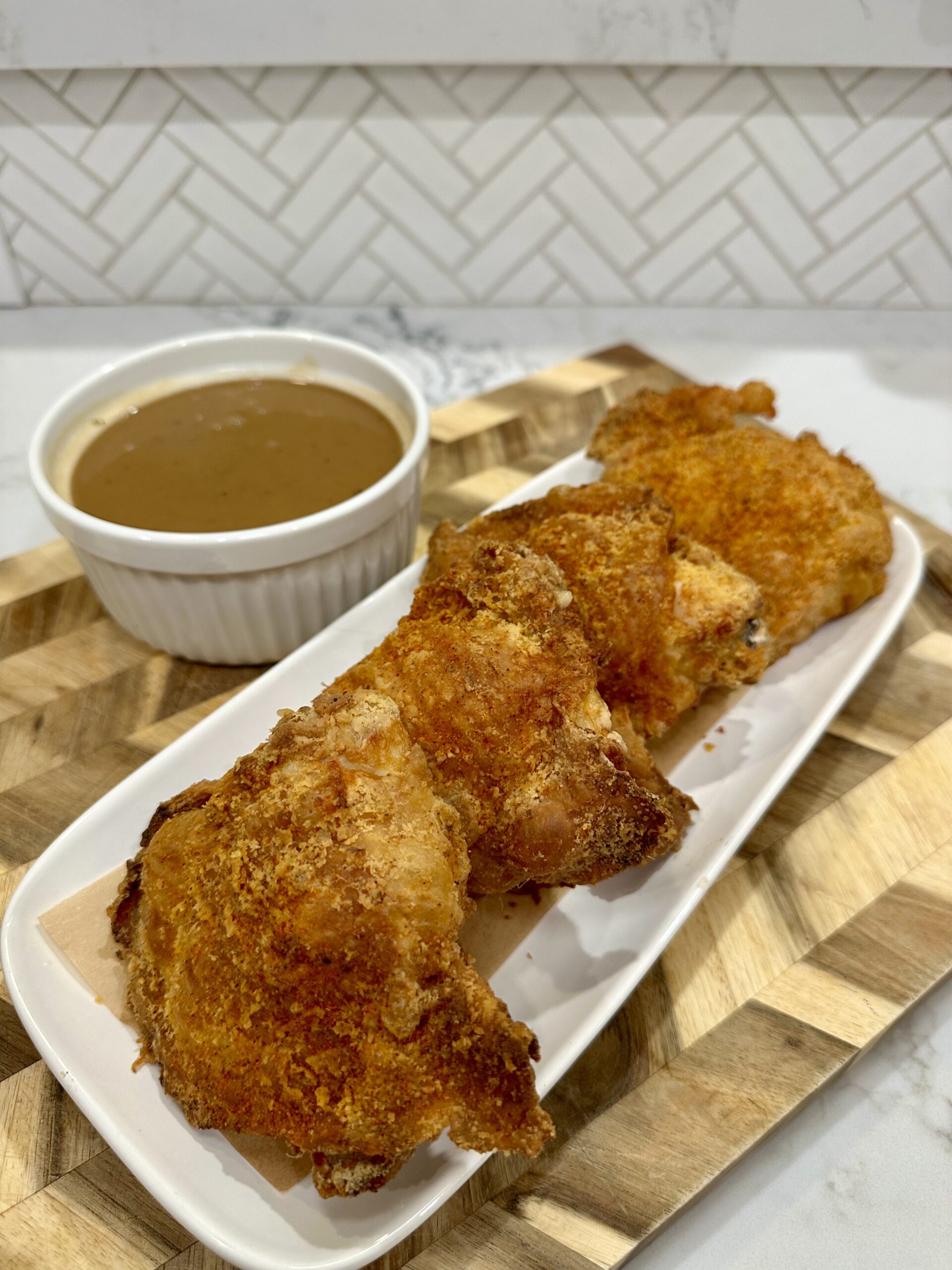 Air Fryer Jollibee Copycat Fried Chicken and Gravy