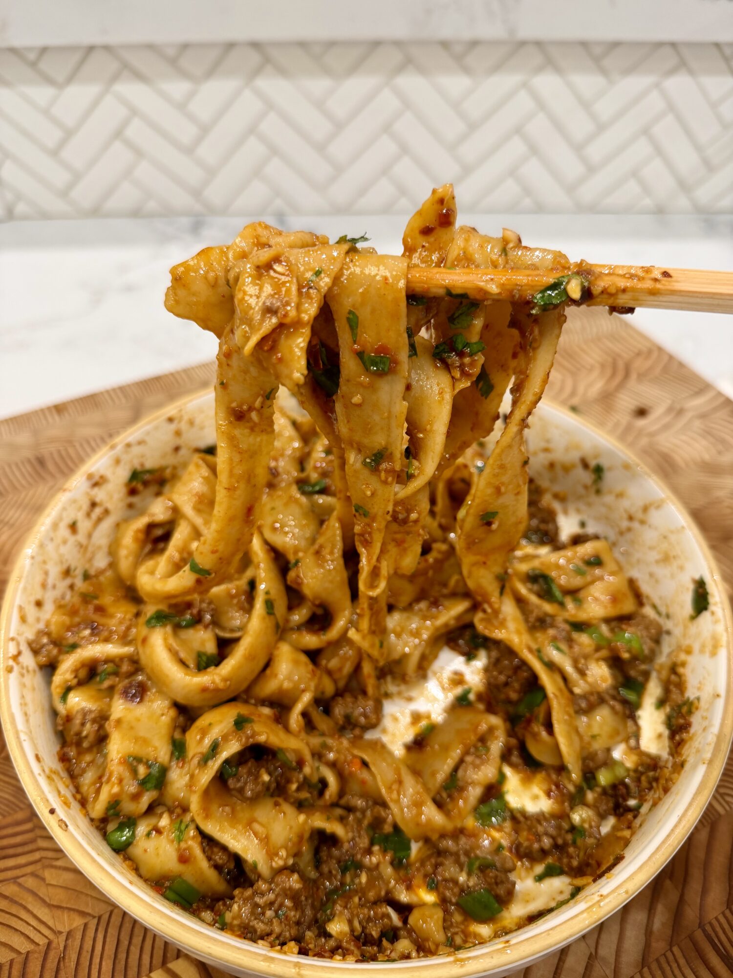 Hand-Pulled Spicy Beef Noodles (Biang Biang Style) - TheSpicyJuju
