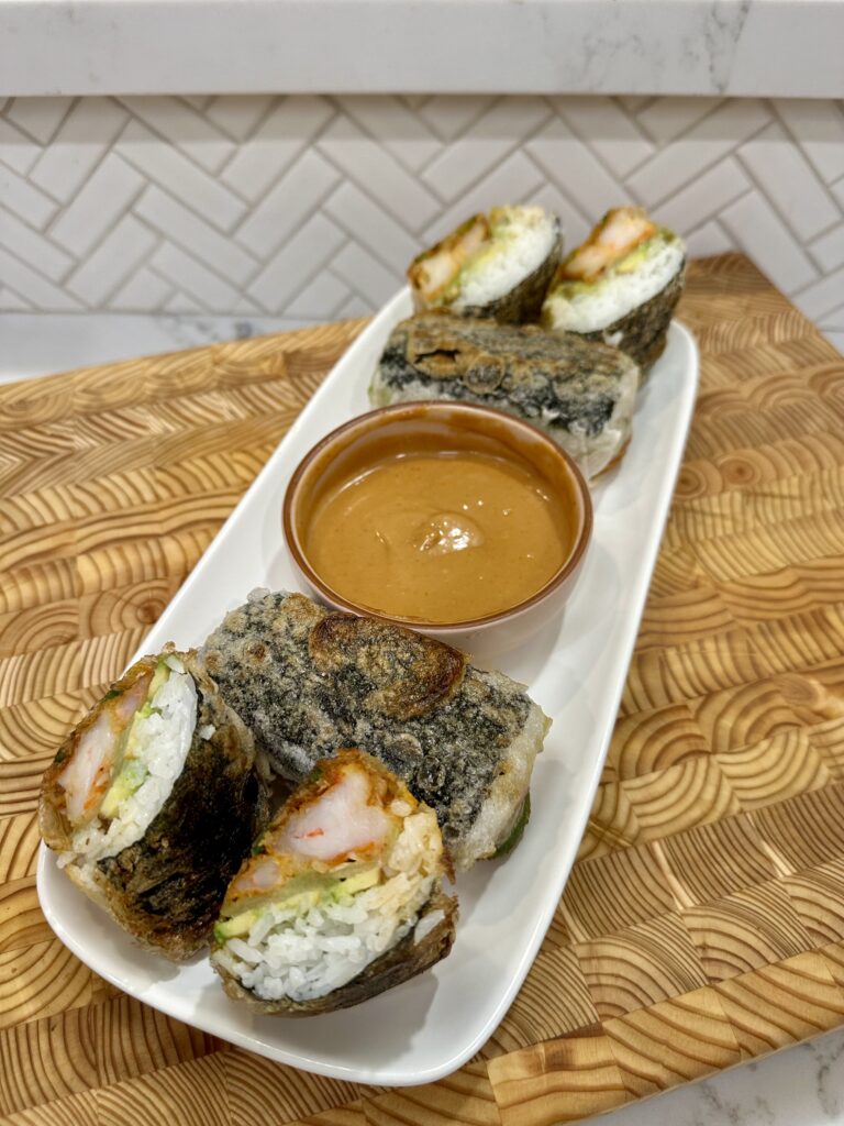 Juju Rice Spicy Garlic Shrimp Crispy Rice Roll - TheSpicyJuju