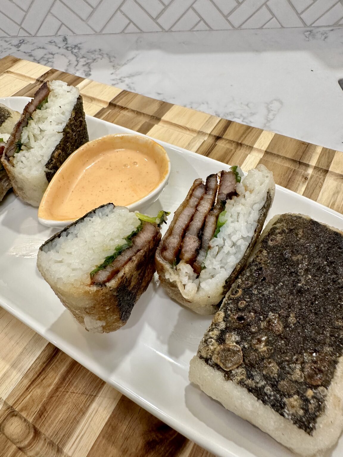 Juju Rice Caramelized Pork Belly Crispy Rice Rolls - TheSpicyJuju