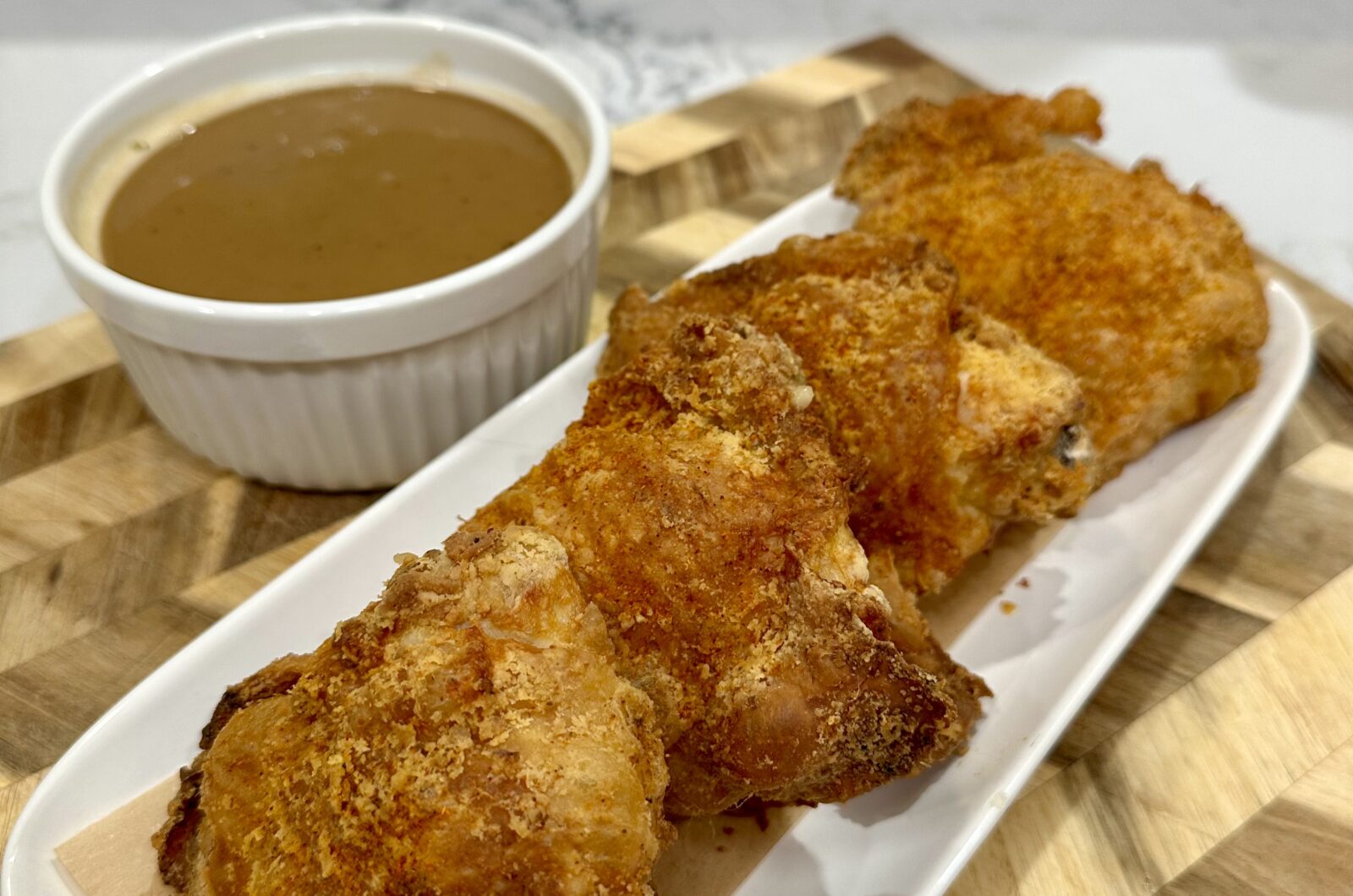 Air Fryer Jollibee Copycat Fried Chicken and Gravy