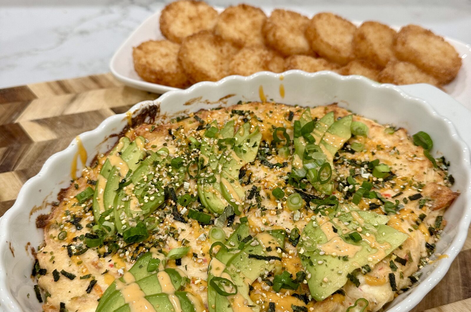 Creamy Salmon Bake Crispy Rice