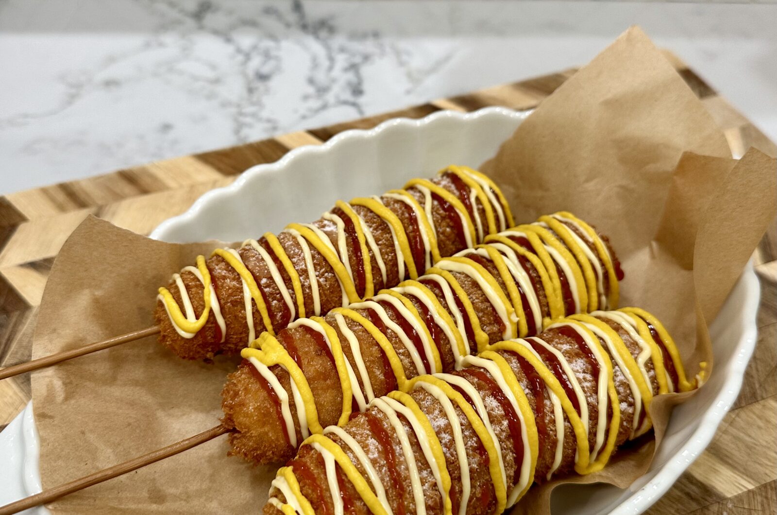 Cheddar Korean Corn Dogs 