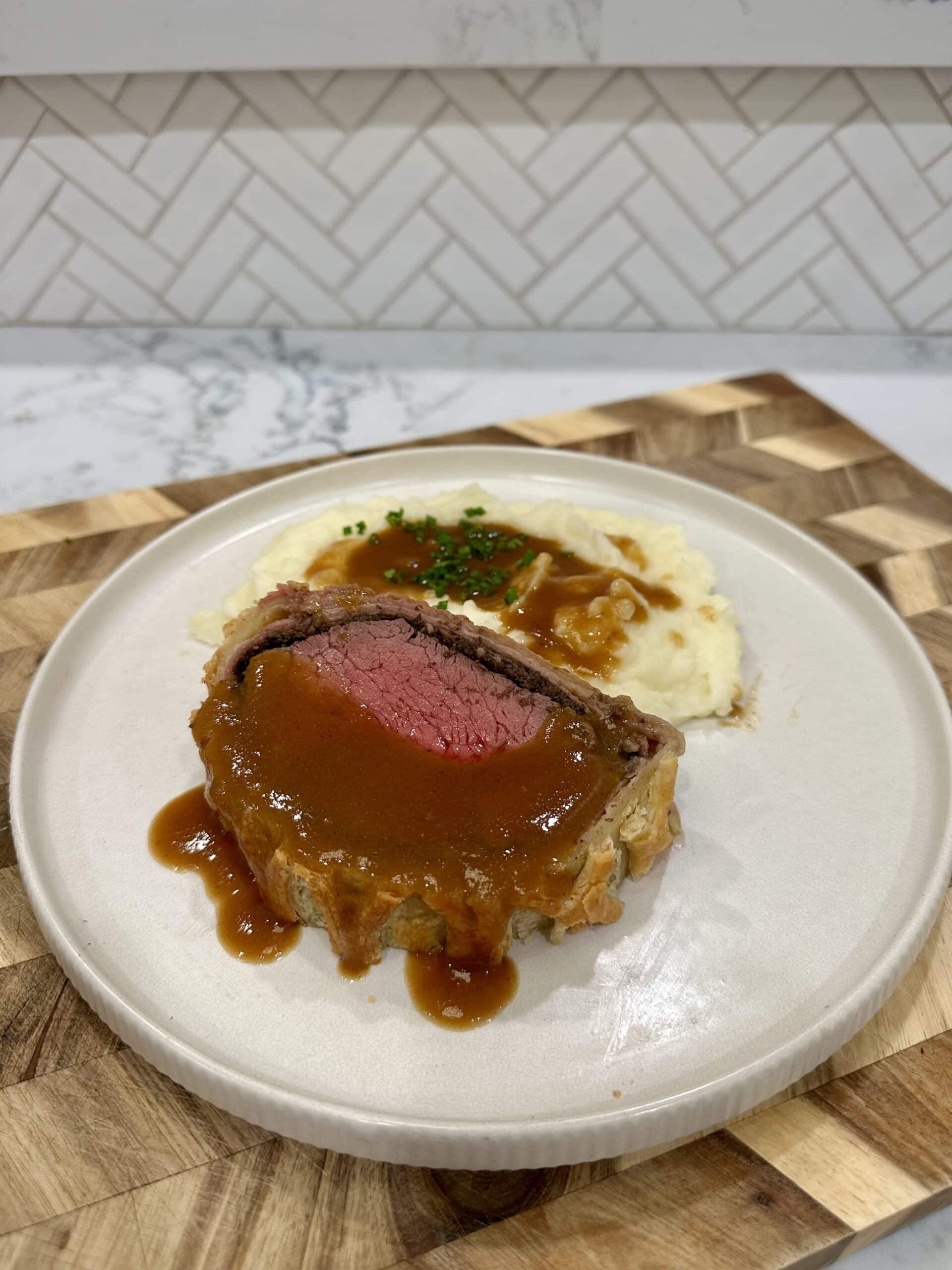 Beef Wellington and Mashed Potatoes (Asian Inspired)