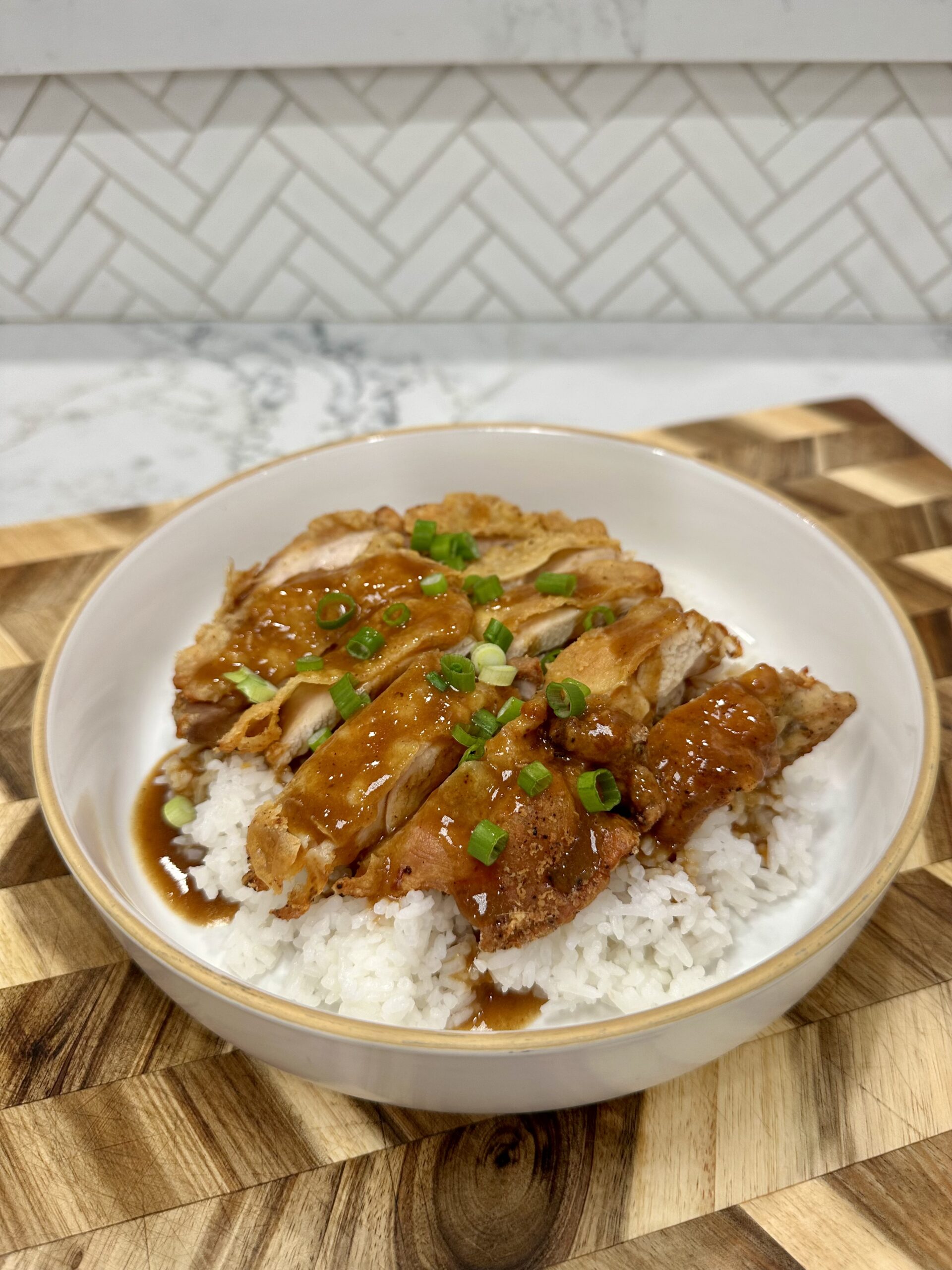 Air Fryer Crispy Chicken with Curry Gravy