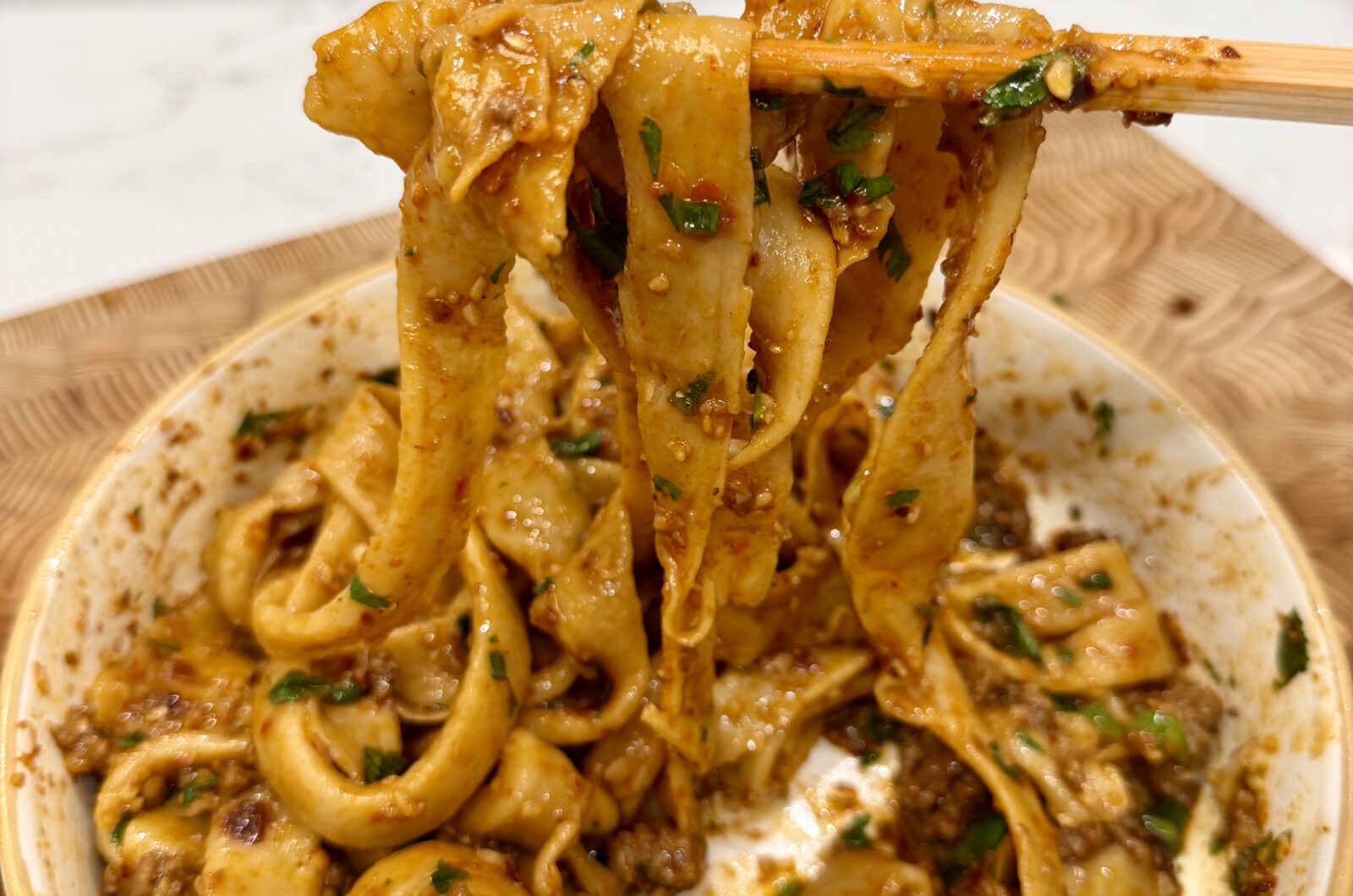 Hand-Pulled Spicy Beef Noodles (Biang Biang Style)