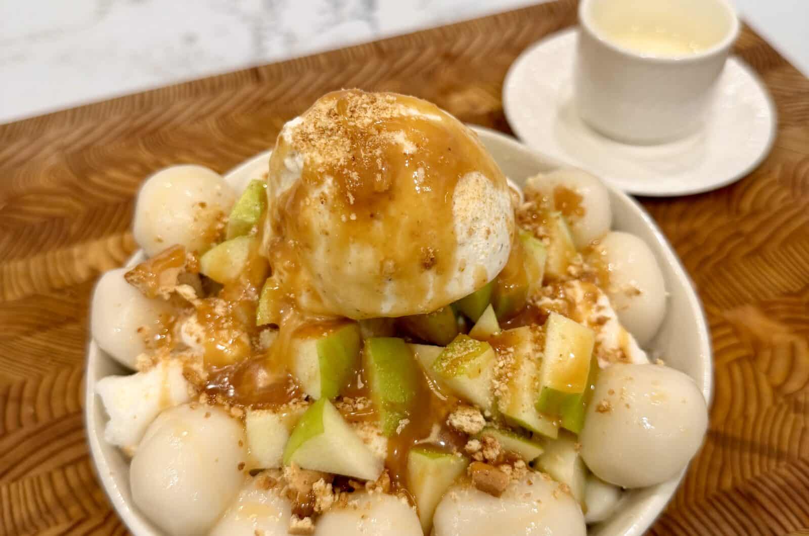 Salted Caramel Apple Korean Bingsu 