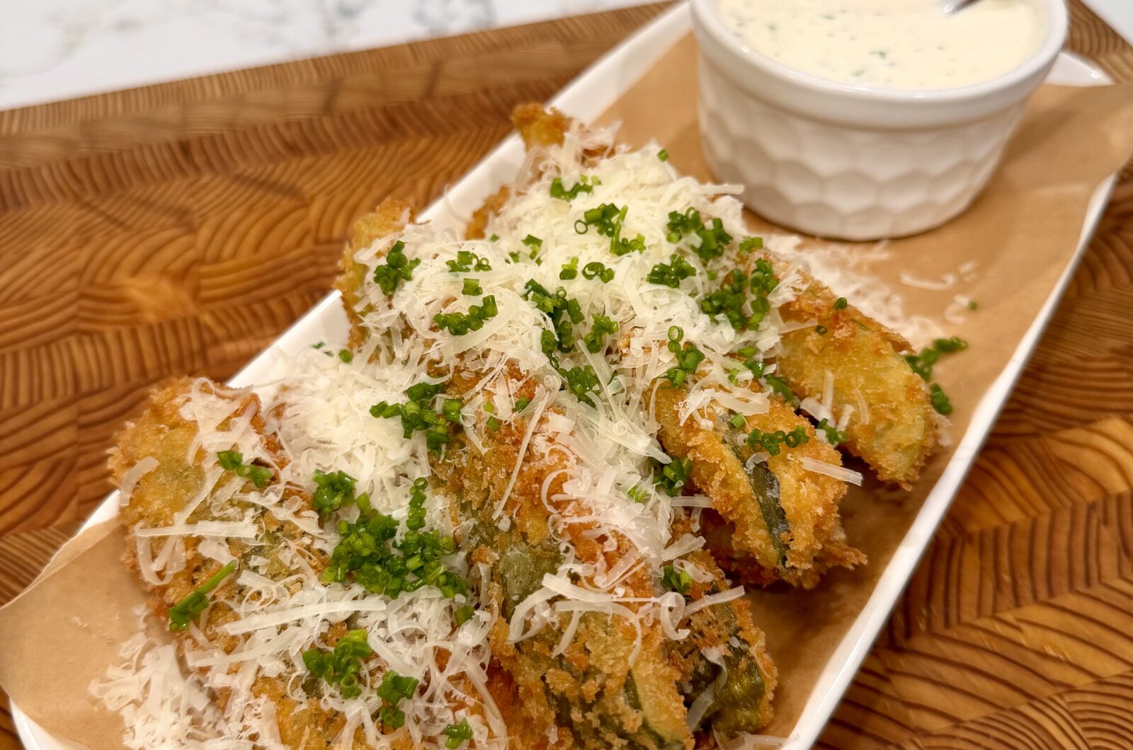 Crispy Pickle Fries with Ranch