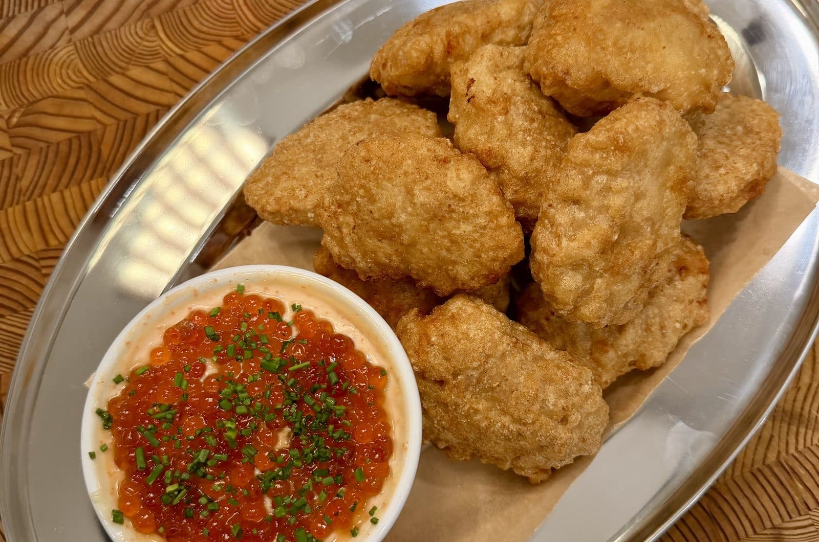 Crispy Chicken Nuggets with Mentaiko Mayo