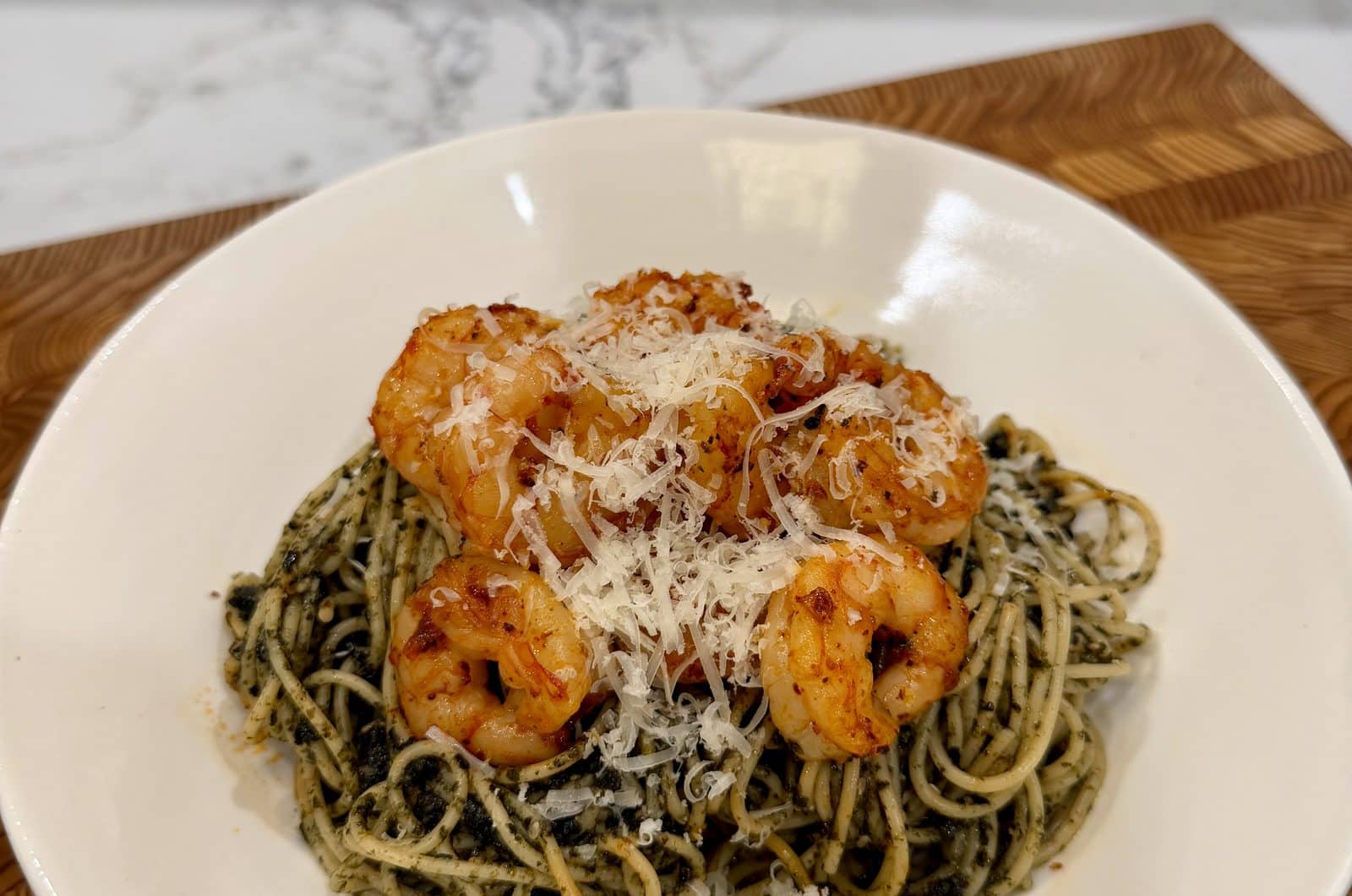 Nori Pasta with Chili Oil Shrimp